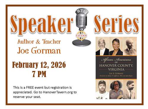 Speaker Series - African Americans in Hanover County, Virginia poster